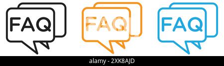 FAQ icon vector logo set collection or bundle pack group Stock Vector