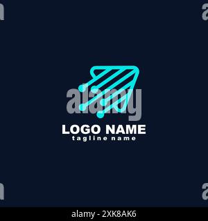 arrow tech Logo design vector Stock Vector