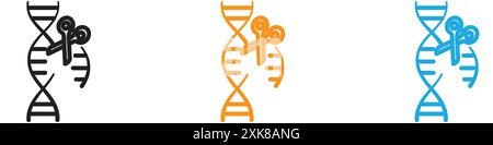 genome editing icon vector logo set collection or bundle pack group Stock Vector