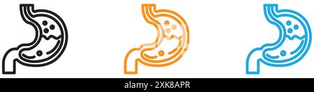 Gastritis icon vector logo set collection or bundle pack group Stock Vector
