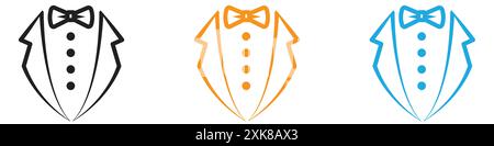 Gentleman icon vector logo set collection or bundle pack group Stock Vector