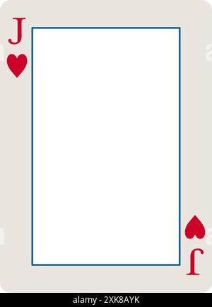 Jack of hearts playing card border or frame vector Stock Vector