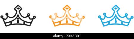 King icon vector logo set collection or bundle pack group Stock Vector