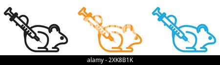 Lab rat experiment icon vector logo set collection or bundle pack group Stock Vector
