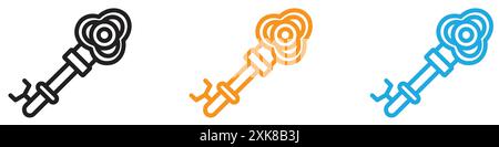Magic Key icon vector logo set collection or bundle pack group Stock Vector