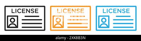 License icon vector logo set collection or bundle pack group Stock Vector