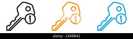 key information icon vector logo set collection or bundle pack group Stock Vector