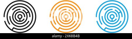 Labyrinth icon vector logo set collection or bundle pack group Stock Vector