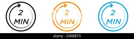 Minute timer icon vector logo set collection or bundle pack group Stock Vector