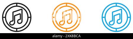 Music icon vector logo set collection or bundle pack group Stock Vector