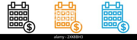 Payday icon vector logo set collection or bundle pack group Stock Vector
