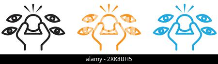 Paranoia icon vector logo set collection or bundle pack group Stock Vector