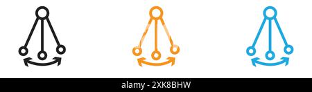Oscillation icon vector logo set collection or bundle pack group Stock Vector