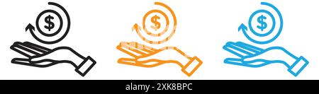 refund money icon vector logo set collection or bundle pack group Stock Vector