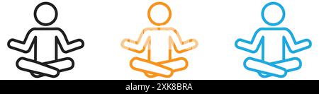 Relaxation icon vector logo set collection or bundle pack group Stock Vector