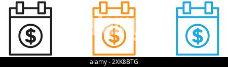 salary payday icon vector logo set collection or bundle pack group Stock Vector