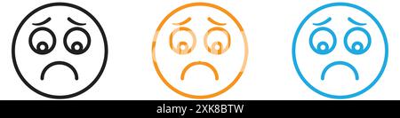 Regret expression icon vector logo set collection or bundle pack group Stock Vector