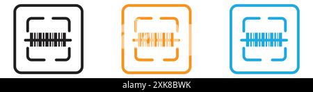Scan barcode icon vector logo set collection or bundle pack group Stock Vector