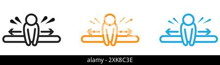 Split legs exercise icon vector logo set collection or bundle pack group Stock Vector
