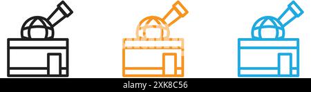 Space observatory icon vector logo set collection or bundle pack group Stock Vector