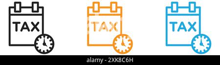 Tax reminder icon vector logo set collection or bundle pack group Stock Vector