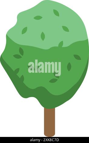 Simple Rounded Cartoon Tree Cartoon tree with a round shape is growing dense foliage Stock Vector ...