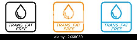 Trans fat free icon vector logo set collection or bundle pack group Stock Vector