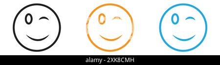Winking eye icon vector logo set collection or bundle pack group Stock Vector
