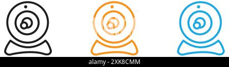 Webcam icon vector logo set collection or bundle pack group Stock Vector
