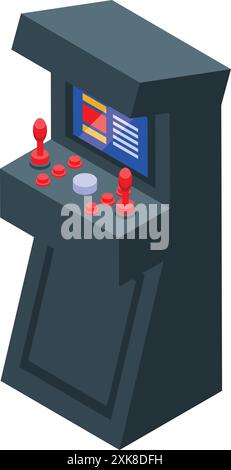 Classic arcade game machine with joysticks and buttons, evoking ...