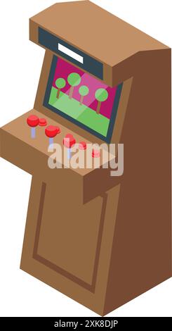 Arcade game machine with a screen and joysticks for playing video games ...