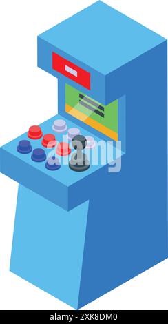 Illustration featuring a classic arcade game, complete with a joystick ...