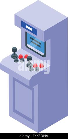 Arcade game machine with joysticks and buttons inviting to play a vintage game Stock Vector