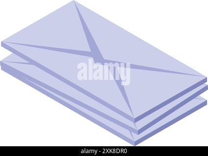 Stack of envelopes isometric icon is representing sending mail concept Stock Vector