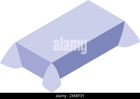 Long rectangle cardboard box spreading its flaps, ready to be filled Stock Vector