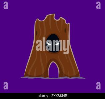 Halloween font letter A or horror ABC type for kids alphabet, vector boo cartoon. Halloween font letter A of spooky owl or monster ghost in tree hollo Stock Vector