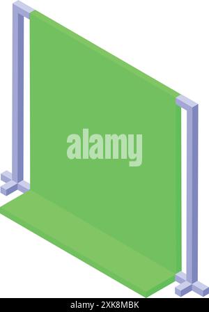 Green screen background is standing and ready for streaming or photo shooting Stock Vector