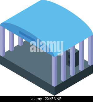 Outdoor stage isometric icon illustrating the entertainment industry and events Stock Vector