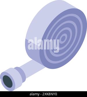 Modern fire hose showing isometrically, essential equipment for firefighters battling blazes and ensuring safety Stock Vector