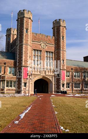 Brookings Hall sites on the main campus of Washington University in St Louis Stock Photo