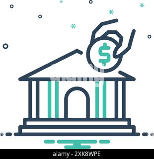Icon for fd,bank Stock Vector