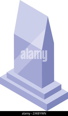 Solemn symbol of remembrance, marking a final resting place in a cemetery Stock Vector