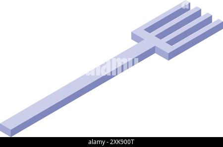 Carving fork icon in an isometric style, perfect for illustrating food preparation Stock Vector