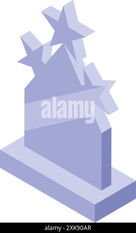 Monument with stars commemorating heroes standing on a pedestal Stock Vector