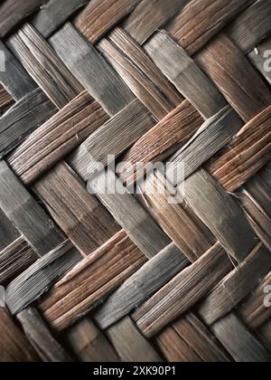 Closeup of Rattan Mat for Backgrounds and Abstract. Stock Photo