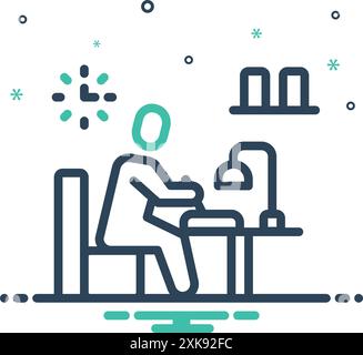 Icon for writer,amanuensis Stock Vector