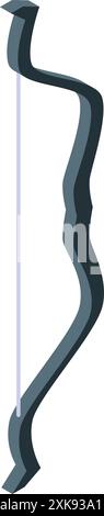 Hunting bow weapon shooting sport bow hunting traditional bow isometric icon isolated on white background Stock Vector