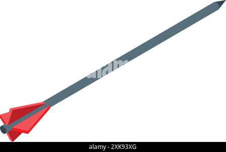 Long hunting arrow isometric icon, concept of archery and sport Stock Vector
