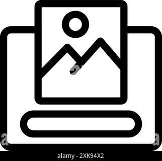 Simple icon of photo editing software showing an image file being cropped Stock Vector