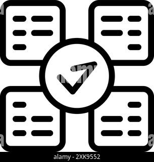 Check mark is validating completed tasks, symbolizing efficiency and productivity Stock Vector